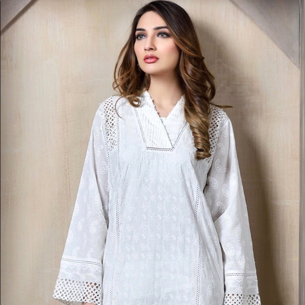 2pcs flared embroidered kurti